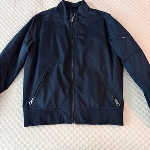 Banana Republic Navy Lightweight Zip Bomber Jacket